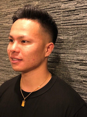アップバングフェードスタイル＜理容室＞＜銀座＞＜メンズ＞