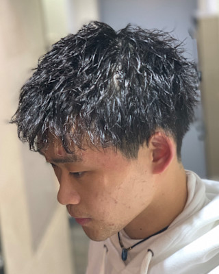 ツーブロック×ツイストパーマ