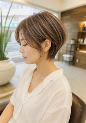 白髪を活かしながら楽しむ大人くびれショート