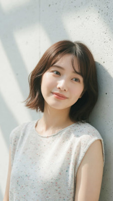 大人可愛いナチュラルボブで、抜け感のある垢抜けヘアに。
