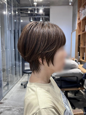 ◇大人40代50代60代ショートボブ丸みショート白髪ぼかし