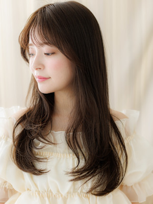 大人美人小顔毛先パーマレイヤーロングウルフカット30代40代