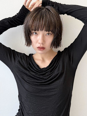 #ミルクティーブロンド#ダークブルー#ニュアンスウルフ