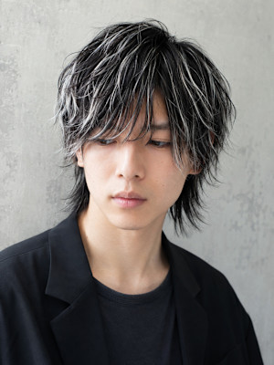 桜木町で人気！横浜メンズウルフ×コントラストハイライト
