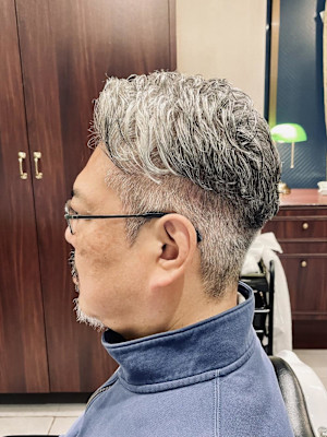 【50代 男性】七三パーマツーブロック