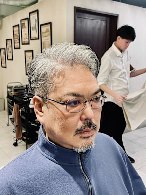 【50代 男性】七三パーマツーブロック