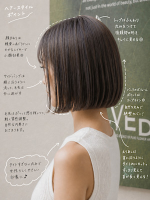 美髪グレージュ×切りっぱなしボブ