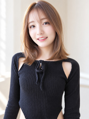 韓国風シースルーバング×透け感ミディアム