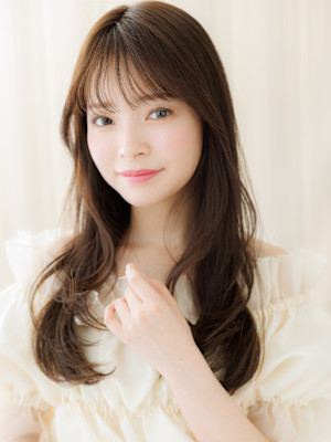 大人美人小顔毛先パーマレイヤーロングウルフカット30代40代