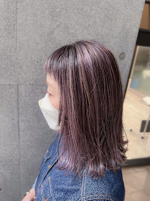 白髪ぼかしハイライト40代【藤沢】ほんのりピンク