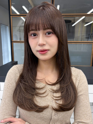 大人可愛い◎20代ハッシュカットシースルーバング艶髪