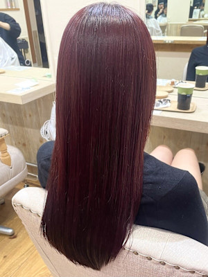 東林間 ボルドー艶髪ロング