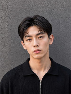 韓国風センターパート×コンマバング×ダウンパーマ×men's