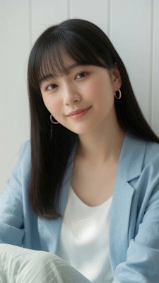 好印象を与える大人上品ストレート×シースルーバング
