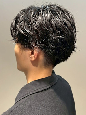マッシュボブ スパイラルパーマ 20代 束感 メンズパーマ