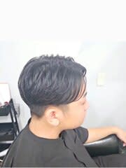 メンズセンターパート
