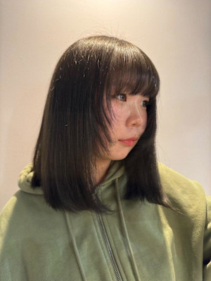 透明感カラー/オリーブベージュ/20代/大名