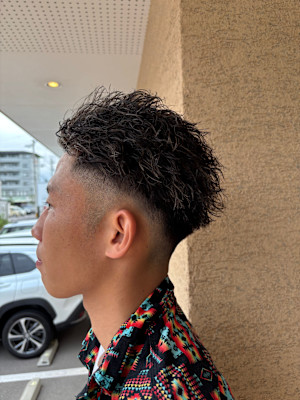 メッシュ×ツイストパーマ
