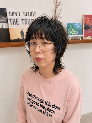 マレットヘアショートウルフモード感抜け感顔まわりレイヤー