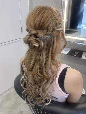 ハーフアップ/ヘアアレンジ/20代/天神大名
