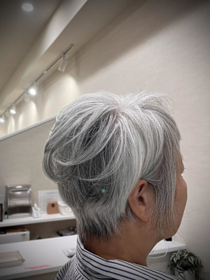 グレイヘアーショート
