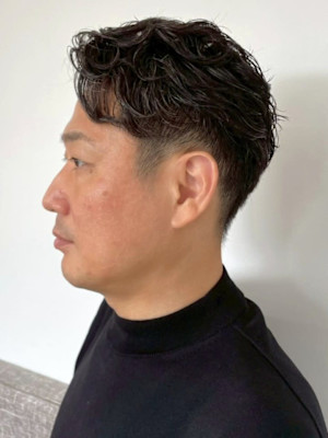 メンズパーマ ニュアンスパーマ ツーブロック ビジネスヘア