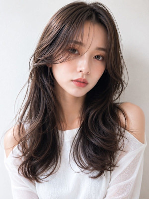 韓国ヘア エギョモリ 顔周りカット オリーブショコラ 20代