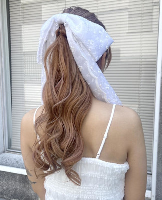 ハイトーンハーフアップ　ふんわり可愛いヘアセット