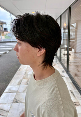 センターパートマッシュウルフ