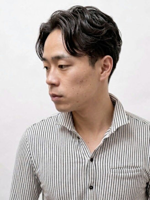 ６４パートパーマ　パートスタイルメンズパーマ