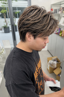 毛流れハイライト×ナチュラル色気スタイル