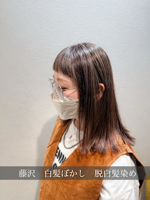 白髪ぼかしハイライトカラー30代40代50代ベージュ