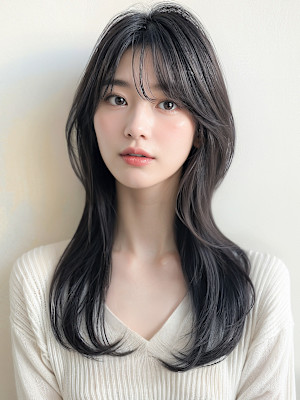 韓国風レイヤーロングウルフクラゲヘアーp3　ツーウェイバング