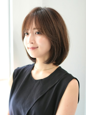 前下がりショート・ボブ/絶壁解消/前髪あり/40代/30代