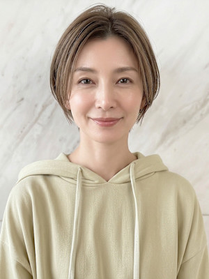 ブリーチなし透明感カラーくびれひし形レイヤーショートp1