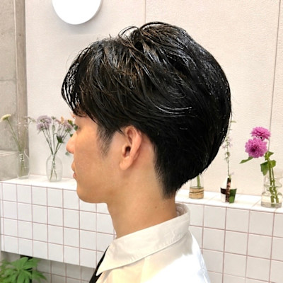 メンズショート黒髪ヘア