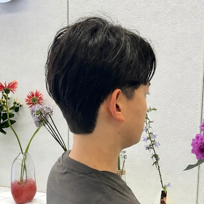 メンズ黒髪ショート
