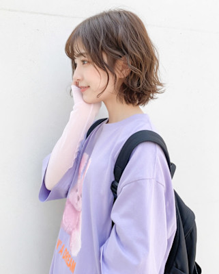 シースルーバング×外ハネボブで魅せるニュアンスヘア