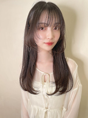 大人可愛い外ハネレイヤーロング