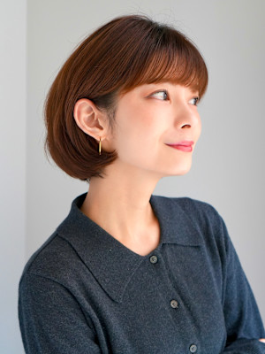前下がりショート・ボブ/絶壁解消/前髪あり/40代/30代