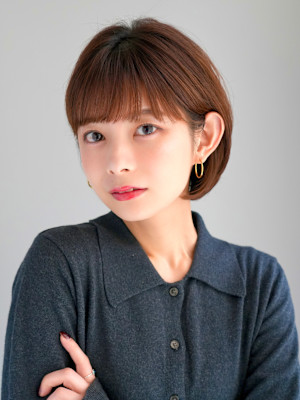 前下がりショート・ボブ/絶壁解消/前髪あり/40代/30代
