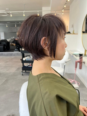 大人かわいい丸みのあるショートボブ　元重