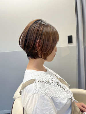 ◇大人可愛い40代50代60代ショートボブショート白髪ぼかし