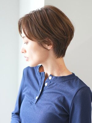 前下がりショート・ボブ/絶壁解消/前髪あり/40代/30代