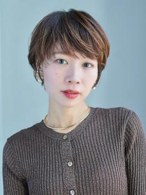 ショート・ボブ/丸顔/前髪あり/絶壁解消/30代/40代