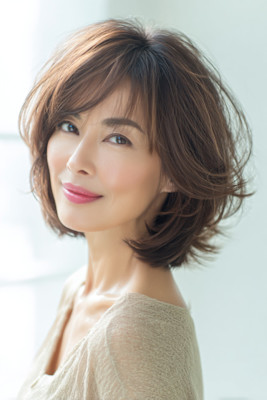 ４０代５０代大人女性◎上品グレージュ×白髪ぼかしハイライト