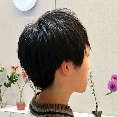 刈り上げ無しメンズナチュラルショート