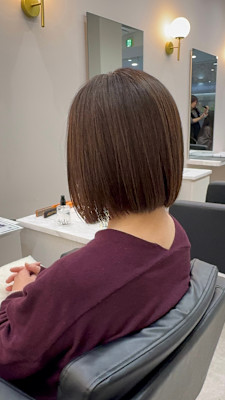 結べない長さの前下がりボブ｜コンパクトにまとまるボブ