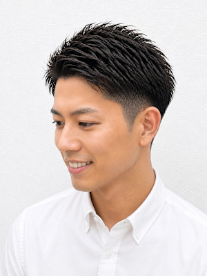 爽やかアップバング×ナチュラルツーブロックショート