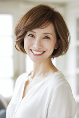 ４０代５０代大人女性◎白髪ぼかしハイライト×ミディアム